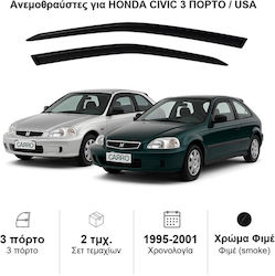 Heko Σετ Ανεμοθραύστες Μπροστινοί Σκούρο Φιμέ για Honda Civic VI EJ 3D 1995-2000 2τμχ 17106 Heko Σετ Ανεμοθραύστες Μπροστινοί Σκούρο Φιμέ για Honda Civic VI EJ 3D 1995-2000 2τμχ 17106