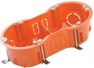 Eurolamp Recessed Electrical Box Branching for Drywall Double in Orange Color 151-21035