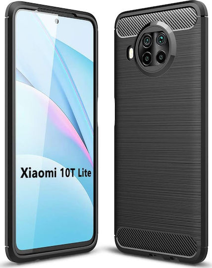 TPU Carbon Задна корица Силикон Черен (Xiaomi Mi 10T Lite)