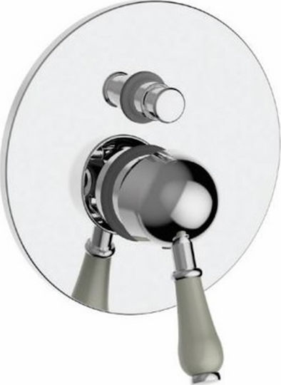 Teorema Tiffany Built-in Faucet Mixer for Shower 2 Exits Chrome