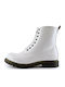 Adam's Shoes Women's Patent Leather Ankle Boots White