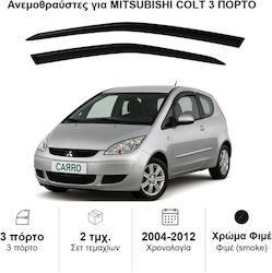 Heko Σετ Ανεμοθραύστες Μπροστινοί Σκούρο Φιμέ για Mitsubishi Colt VI Z30 3D 2004-2012 2τμχ 23346