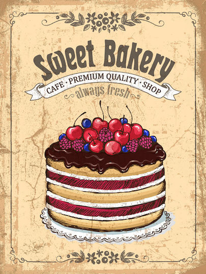Etoile Placă Decorativă Sweet Bakery Lucrată Manual Multicolor Din Lemn 30x1x40cm