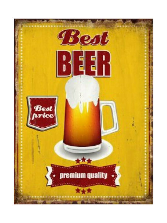 Etoile Декоративна Табела Best Beer Ръчно Изработена Многоцветна от Дърво 30x1x40см