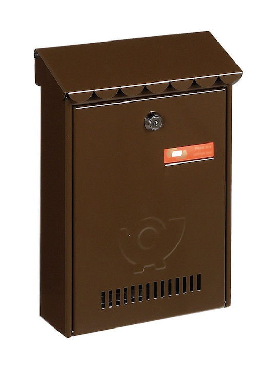 Viometal LTD Παρίσι 304 Outdoor Mailbox Inox in Brown Color 21.5x6.8x30cm