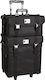 Fabric Cosmetic Case Wheeled Black 28187 Επαγγελματικό H42xW40xD30cm