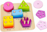 Tooky Toys Formsortierspielzeug Γεωμετρικά Σχήματα Στοίβαξης με Αριθμούς aus Holz für 24++ Monate