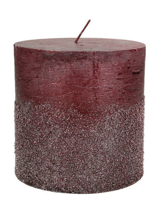 Zaros Διακοσμητικό Κερί Μπορντό με Glitter 10x1...