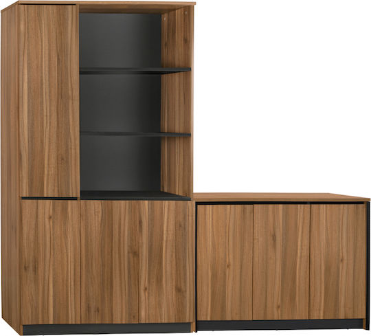 Büroaufbewahrungsschrank Supreme Holzschatten Walnuss 240x40x200cm
