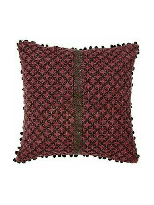 Synchronia Sofa Cushion Khadi 100% Cotton Burgundy 45x45cm