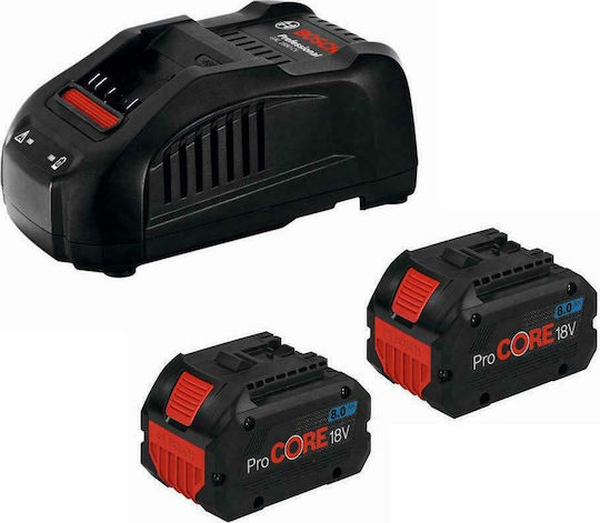 Bosch Σετ 2 Μπαταριών Εργαλείου Λιθίου 18V Χωρητικότητας 5.5Ah με Φορτιστή ProCORE