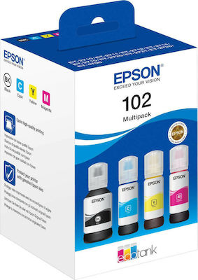 Epson 102 Pachet de 4 cartușe de cerneală pentru imprimante InkJet Galben / Cyan / Magenta / Negru (C13T03R640)