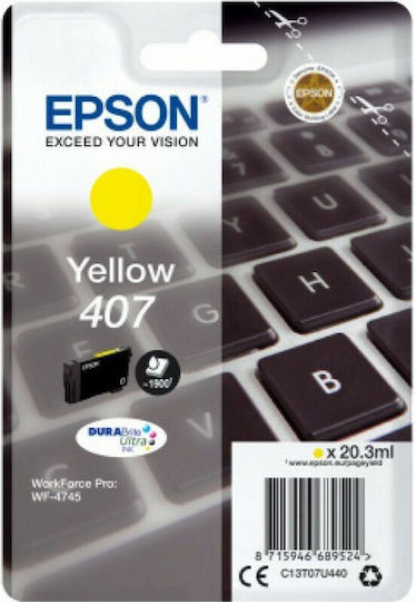 Epson 407 Original InkJet Printer Ink Yellow (C13T07U440)