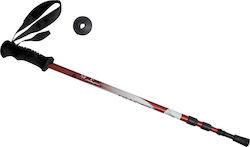 Escape Telescopic Aluminum Trekking Pole with 3 Sections Red