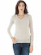 Fred Perry Women's Long Sleeve Pullover with V Neck White 31372055-0282