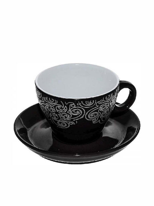 Espiel Vienna Porcelain Espresso Cup Set 90ml Μαύρο