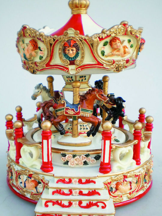 Christmas Decorative Carousel with Music 17cm.