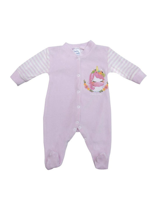 Pretty Baby Baby Bodysuit Set Long-Sleeved Velvet Pink