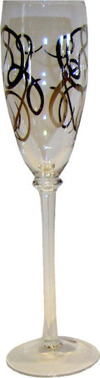 Fylliana Set Gläser Champagner aus Glas Silver Mit Stiel 6Stück