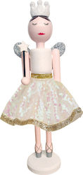 Aca Christmas Wood Fairy Figure White 30cm