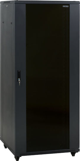 Central Boden Rack-Schrank 47U mit 2 Türen 60x96x220cm Schwarz 4000 3 696 47/C