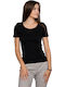 Short Sleeve Cotton Black Women's Tank Top
