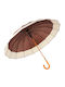 Keskor Automatic Umbrella with Walking Stick Brown