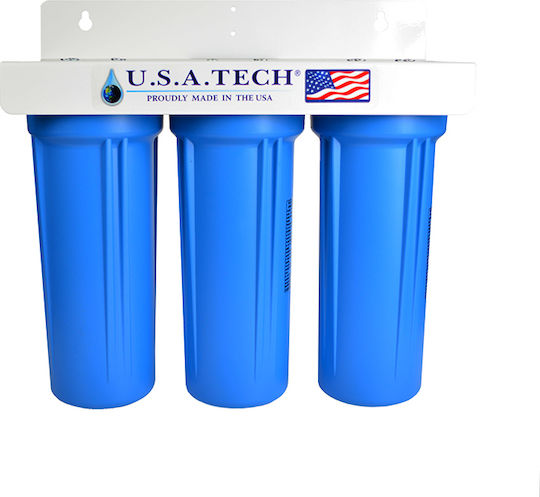 USA Tech UC3-10" Уред за филтриране на вода Троен Под мивката / Централно снабдяване с резервен филтър USA Tech UC3-10" Уред за филтриране на вода Троен Под мивката / Централно снабдяване с резервен филтър