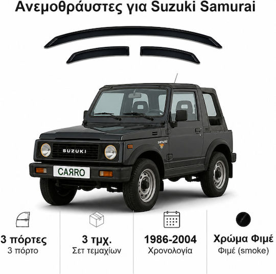 Heko Set of Windbreakers Front Car Dark Fime for Suzuki SJ Samurai 2D 1994 2pcs