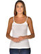 Women's Cotton T-Shirt with Spaghetti Strap White