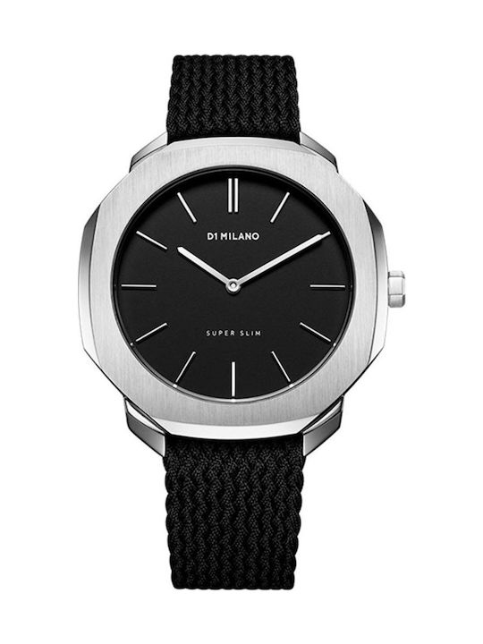 D1 Milano Super Slim Watch with Black Fabric Strap
