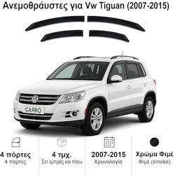 Heko Σετ Ανεμοθραύστες Μπροστινοί και Πίσω Σκούρο Φιμέ για Volkswagen Tiguan 4τμχ 31172
