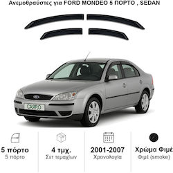 Heko Σετ Ανεμοθραύστες Μπροστινοί και Πίσω Σκούρο Φιμέ για Ford Mondeo 4τμχ 15232