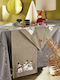 Whitegg Christmas Tablecloth Runner Fabric White L180xW40cm 1pcs