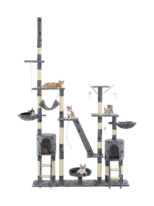 vidaXL Scratching Post Cat Trees Gray Ceiling 5 levels 147x35x250cm
