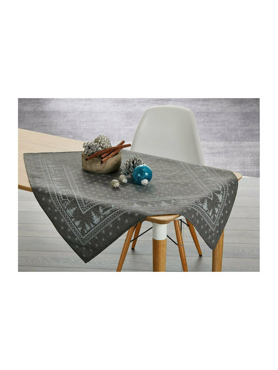 Whitegg Christmas Tablecloth Square Fabric Gray L90xW90cm 1pcs