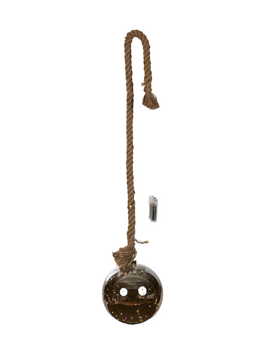 TnS Beleuchtet Weihnachtliche Glas Figur Kugel Gray Länge 20cm