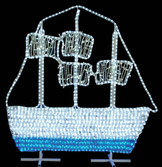 Lianos Christmas Plastic Rope Light in Shape Ship White 180x180cm