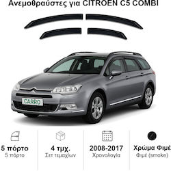 Heko Σετ Ανεμοθραύστες Μπροστινοί και Πίσω Σκούρο Φιμέ για Citroen C5 4τμχ 12244