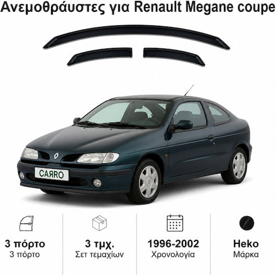 Heko Set of Windbreakers Front Car Dark Fime for Renault Megane 2pcs