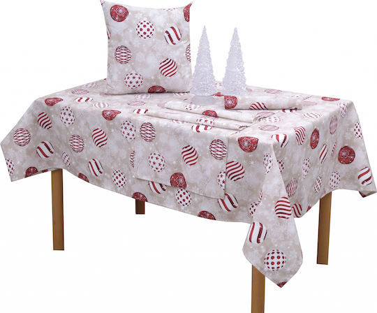 Viopros Weihnachtlich Tischtuch Quadrat Stoff Rot L85xB85cm.