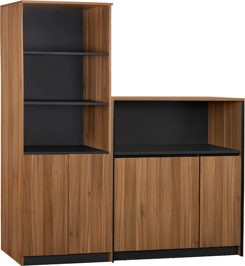 Dulap De Depozitare Pentru Birou Supreme Din Lemn Nucă 200x40x200cm