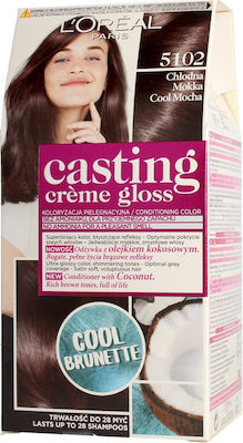 L'Oreal Paris Casting Creme Gloss Set Vopsea de Păr fără amoniac 5102 Moka rece 48ml