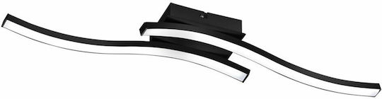 Trio Lighting Route Πλαφονιέρα Οροφής 56εκ. Μαύρη με Ενσωματωμένο LED