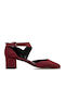 Envie Shoes Burgundy Medium Heels with Strap