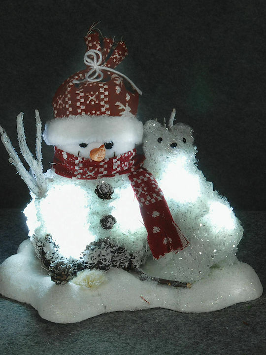 Lianos Illuminated Christmas Figure SNowman White 30x30x23cm 2pcs
