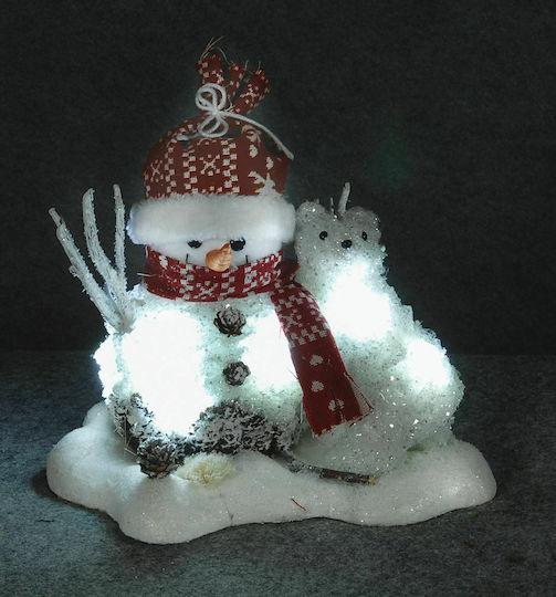 Lianos Illuminated Christmas Figure SNowman White 30x30x23cm 2pcs