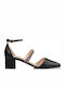 Envie Shoes Pointed Toe Black Medium Heels with Strap