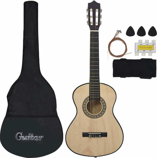 vidaXL Klassisch Gitarre 1/2 für Kinder Set Helles Holz