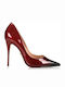 Carrano Patent Leather Pointed Toe Stiletto Burgundy High Heels